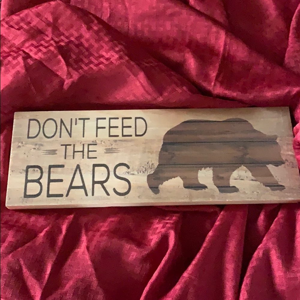 Wooden bear wall sign